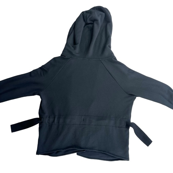Athleta black open cardigan jacket sweatshirt soft hoodie rear tie small active - Picture 9 of 15